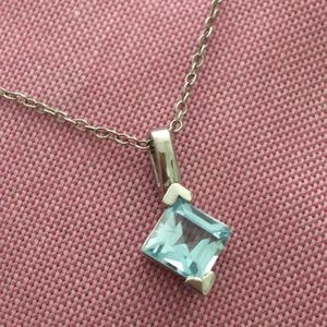Vintage Swarovski blue stone Sterling 925 necklace